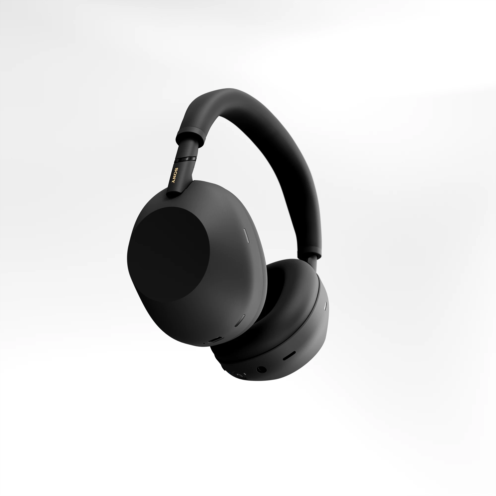 Black Sony WH-1000XM6 headphones in a three-quarter product view